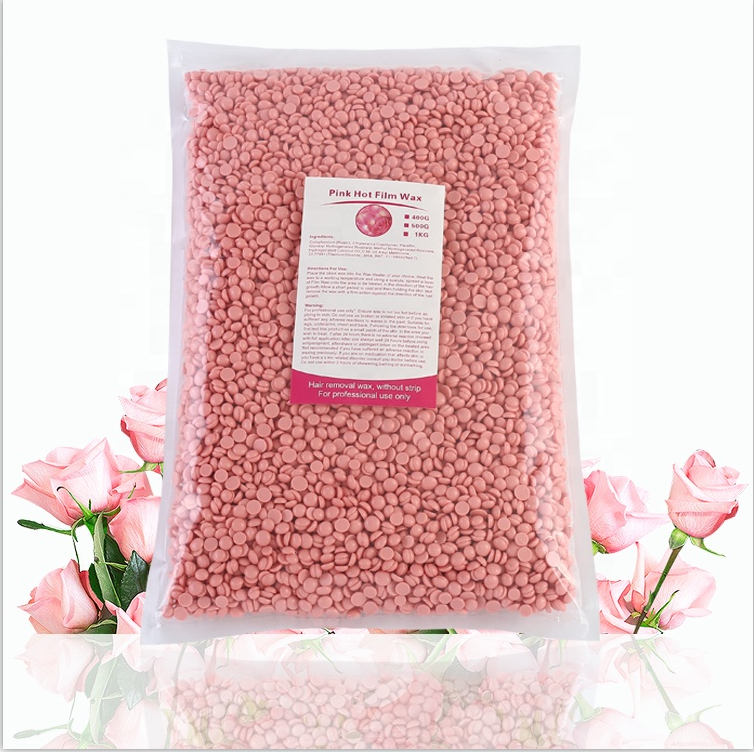 New Wholesale 1kg Rose Paperless Painless Hot Film Pink Hair Removal Hard Wax For Depilation