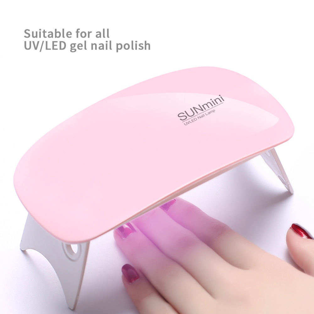 Flexible Pink Mini Sun Uv Portable Usb Interface Uv Lamp Nail Set With Gel Led Nail Lamp